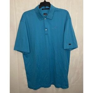 Tiger Woods Collection Nike Mens Golf Polo Shirt Large Blue Embroidered “A”